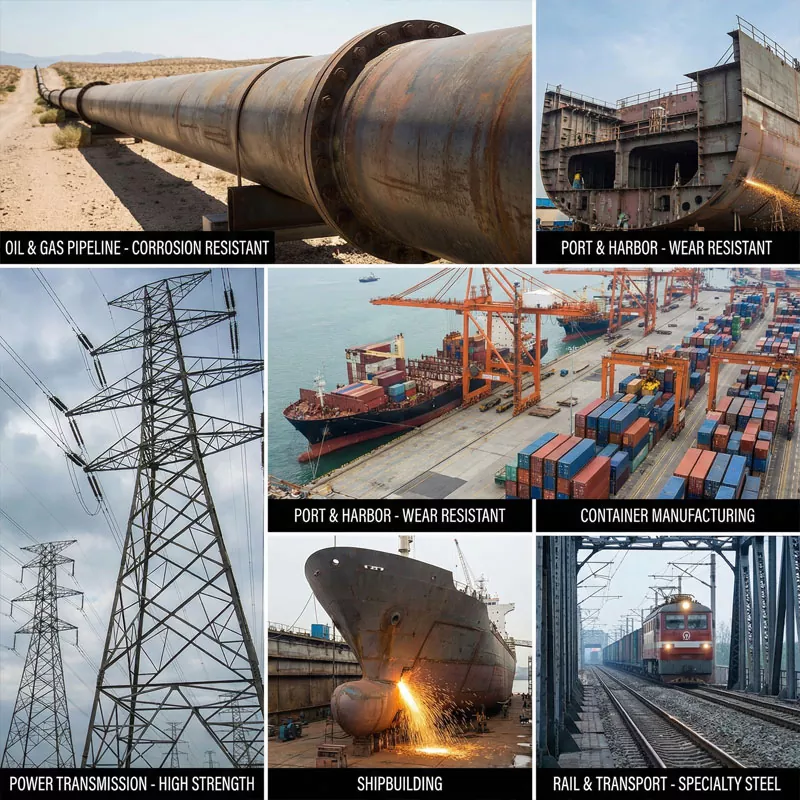 Aplicarea plăcilor de oțel în domeniile energiei și transporturilor